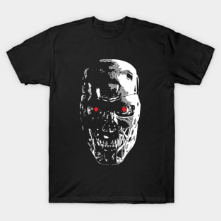 Robot skull face line art T-Shirt